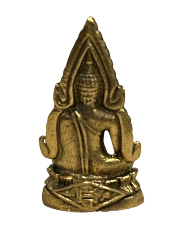 Thaise boeddha op lotus - Bronzen beeldje klein
