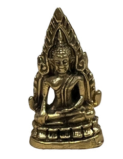 Thaise boeddha op lotus - Bronzen beeldje klein