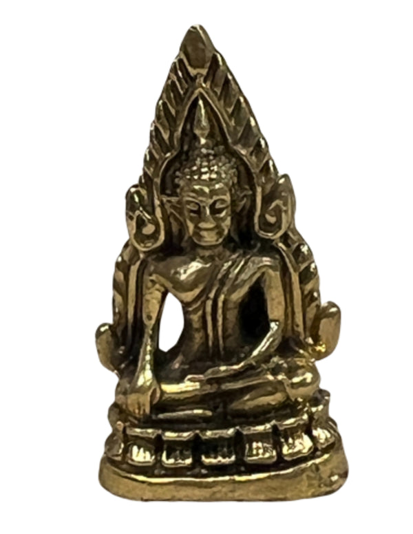 Thaise boeddha op lotus - Bronzen beeldje klein