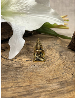 Thaise boeddha op lotus - Bronzen beeldje klein