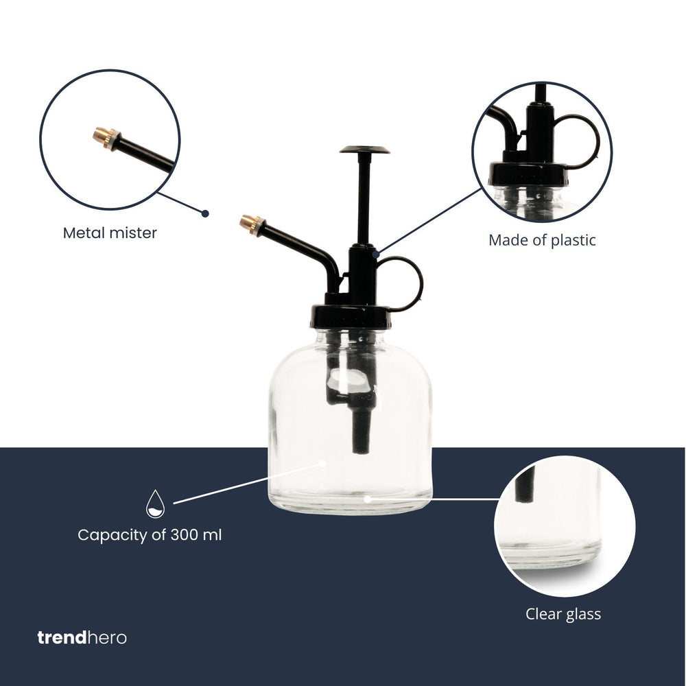 Glazen Plantenspuit 300 ml – Stijlvolle Spray voor Kamerplanten & Terrariums