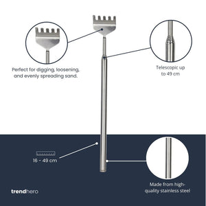 Telescopische RVS-Hark voor Terrariums - 16-49cm - Roestvast Staal (RVS)