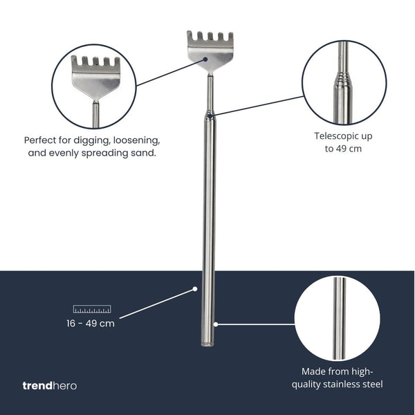Telescopische RVS-Hark voor Terrariums - 16-49cm - Roestvast Staal (RVS)