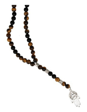 Tijgeroog / Onyx edelsteen ketting mannen