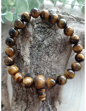 Tijgeroog powerbead armband + kaart