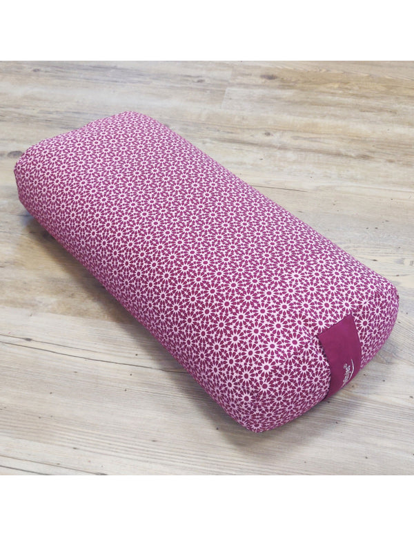 YogaStyles Bolster ovaal - bordeaux met roze