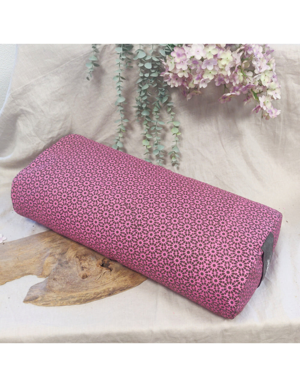 YogaStyles bolster ovaal - grijs & roze