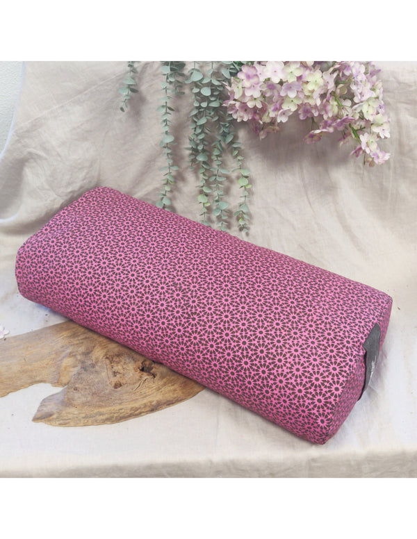 YogaStyles bolster ovaal - grijs & roze