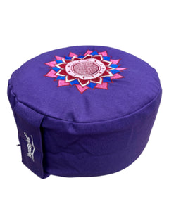 YogaStyles Design Meditatiekussen rond - Paars met Lotus