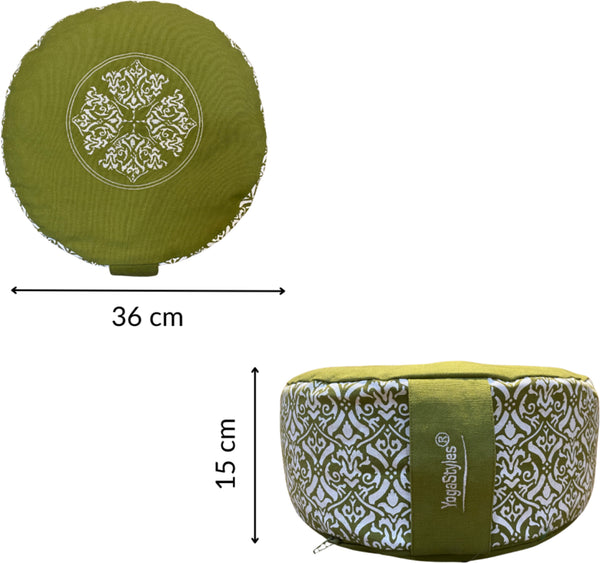 YogaStyles Meditatiekussen Design Groen XL