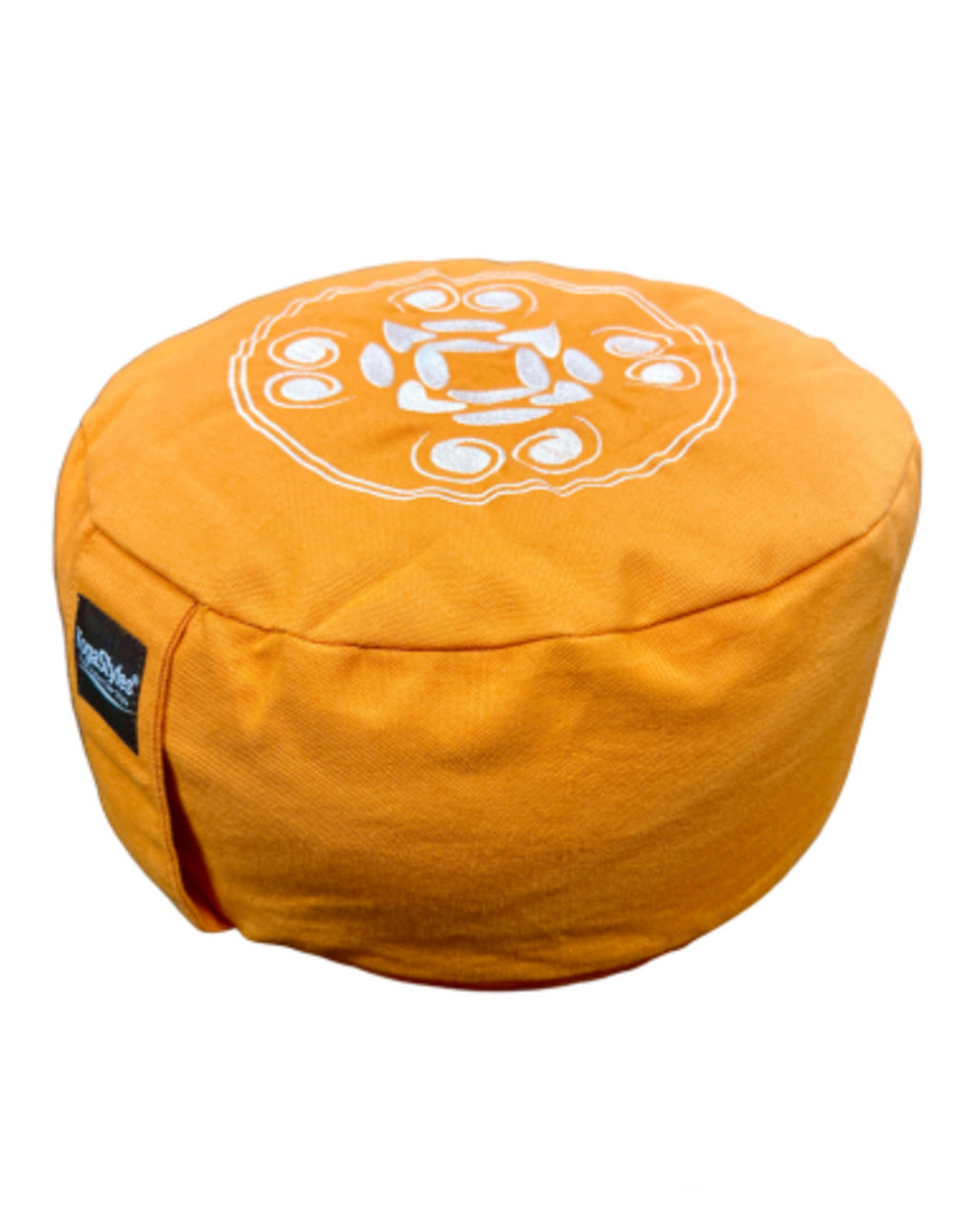 YogaStyles meditatiekussen - rond design oranje - met bolletjes