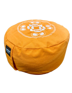 YogaStyles meditatiekussen - rond design oranje - met bolletjes