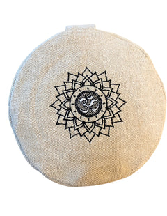 YogaStyles Meditatiekussen rond - Jute-look met Lotus