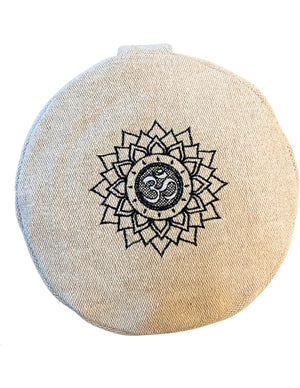 YogaStyles Meditatiekussen rond - Jute-look met Lotus
