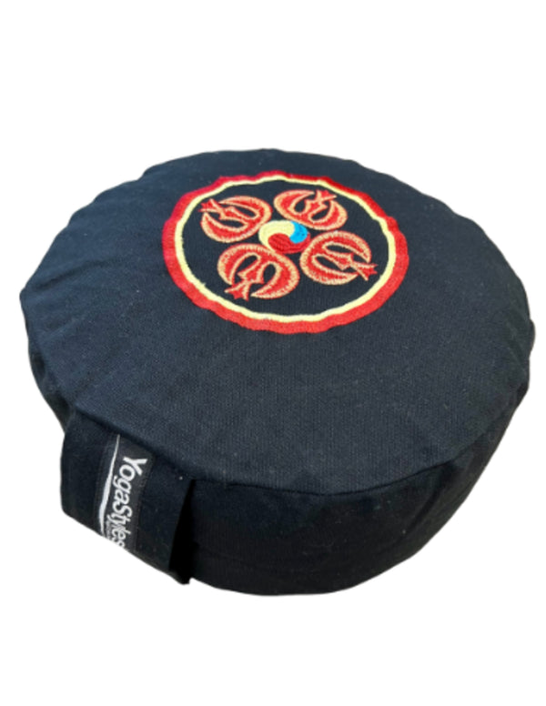 YogaStyles meditatiekussen Symbolic - dubbele vajra - zwart & rood