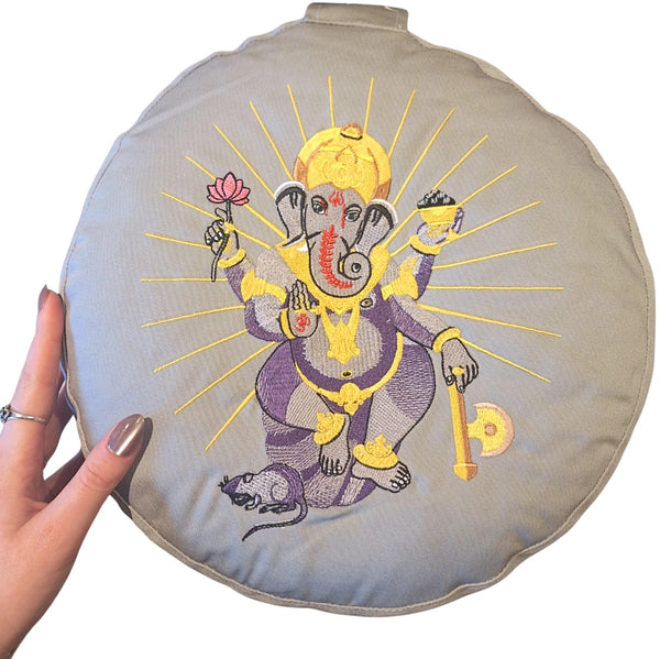 YogaStyles Meditatiekussen Symbolic Ganesha grijs