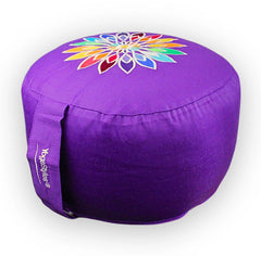 YogaStyles Meditatiekussen Symbolic Rainbow met paarse kant