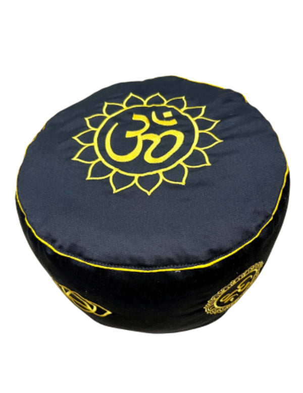 YogaStyles Meditatiekussen zwart met gouden Ohm - Symbolic serie