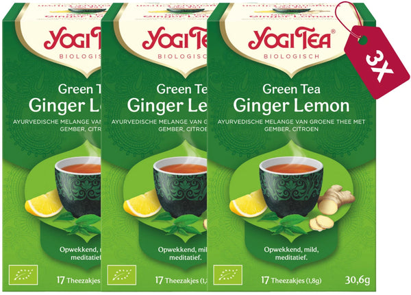Yogi Tea Green Tea Ginger Lemon Bio - 3 pakjes