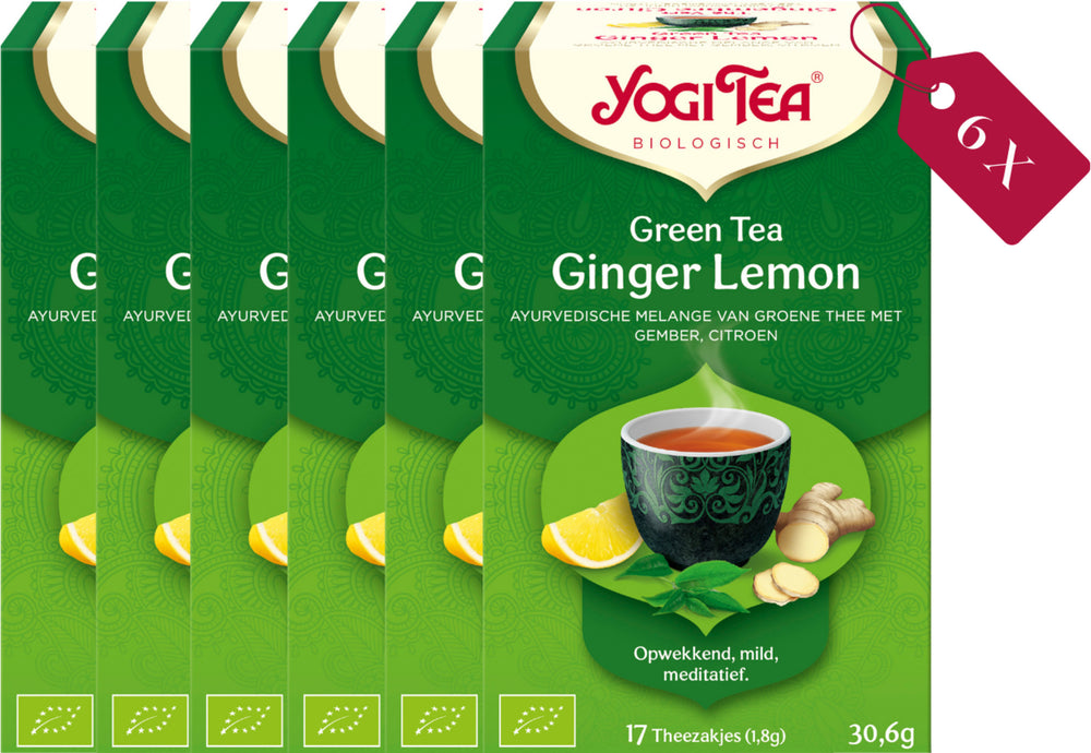 Yogi Tea Green Tea Ginger Lemon - tray: 6 stuks